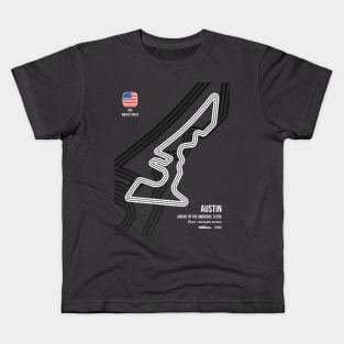 Austin Race Track (B&W) Kids T-Shirt